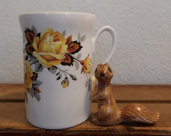 Vintage Bone China Yellow Roses Tea/Coffee Cup by Royal Windsor, Made in England