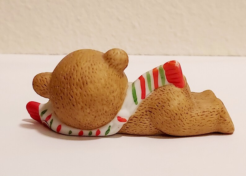 Vintage Lefton Sleepy Christmas Bear Porcelain Figurine image 4