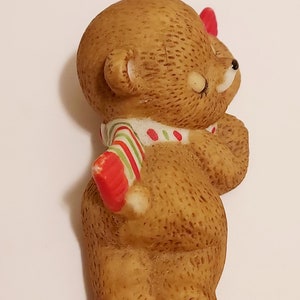 Vintage Lefton Sleepy Christmas Bear Porcelain Figurine image 3