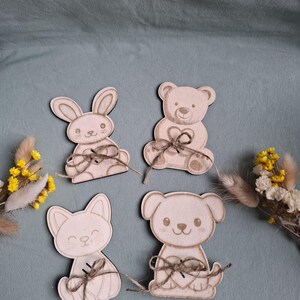 Geldgeschenk Kinder | personalisiert | Geschenkkarte TIERE aus Holz, Tiermotiv, Wunscherfüller, Holzkarte für Geldscheine, Geburtstag, Taufe