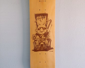 Frankenstein Skateboard Deck, Maple, Hotrod, Lowbrow art, Skateboarding Art