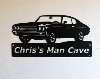 1967 Chevy Chevelle Convertible Garage Sign Wall Art Graphic Sticker