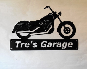 Motorcycle Personalized Man Cave Garage Sign