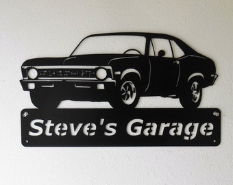 1968-72 Chevy Nova - Personalized Metal Sign- Man Cave- Classic Car - Muscle Car -Garage Sign