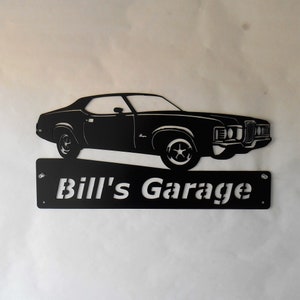 1972 Mercury Cougar- Personalized - Man Cave -Garage Sign- Car Art- Metal Art - Automotive Wall Decor