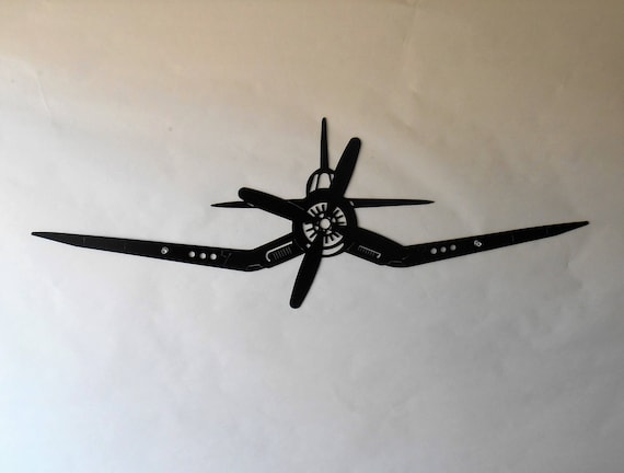 Large Vought F4u Corsair Aircraft Military Metal Airplane Wall Etsy