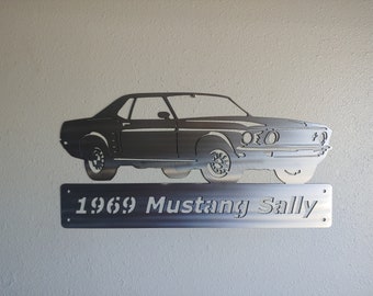 1969 Ford Mustang Coupe Notchback Personalized Sign Wall Decor