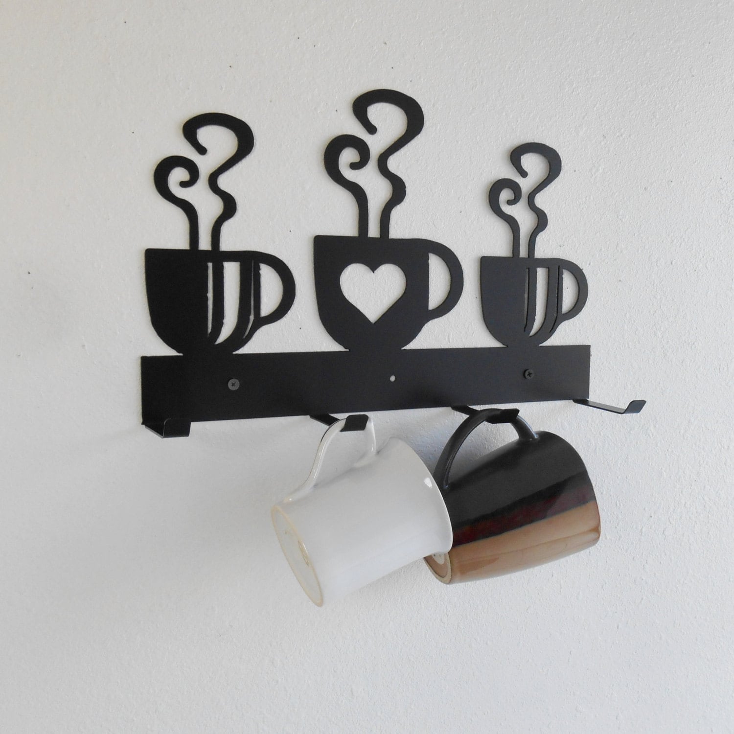 Metal wall mug rack deals