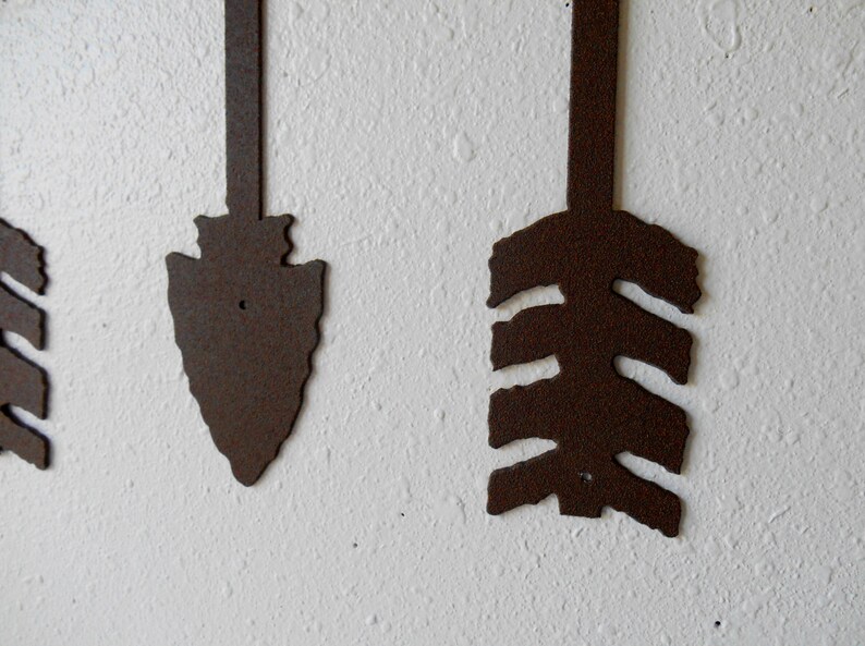 Rustic Arrows / Metal Art / Wall Decor / Textured Brown / Home Etsy