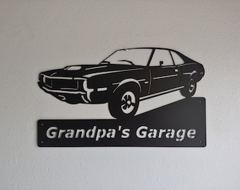 1970 AMC Javelin, Personalized, Classic Car,  Man Cave, Metal Sign, Garage Decor