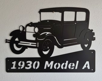 Ford Model A Tudor, 1930, 1931, Personalized Metal Sign