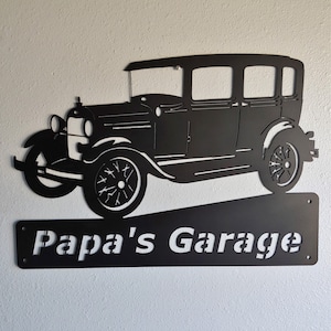 1930, 1931, Ford Model A Fordor, Antique Car, Garage Sign, Personalized Metal Sign, Car Art