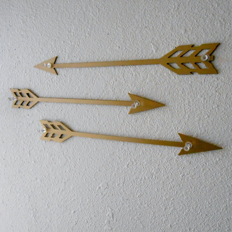 Arrows / Gold / Metal Art / Wall Decor / Set of Three / Home Etsy