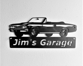 1967 Chevelle Convertible - Personalized Metal Sign-Muscle Car -Garage Sign