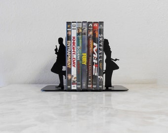 Special Agent / 007 / Bond / Spy / Mission / Double Agent / Undercover / Secret Agent / Mr & Mrs Smith /Metal Art Bookends