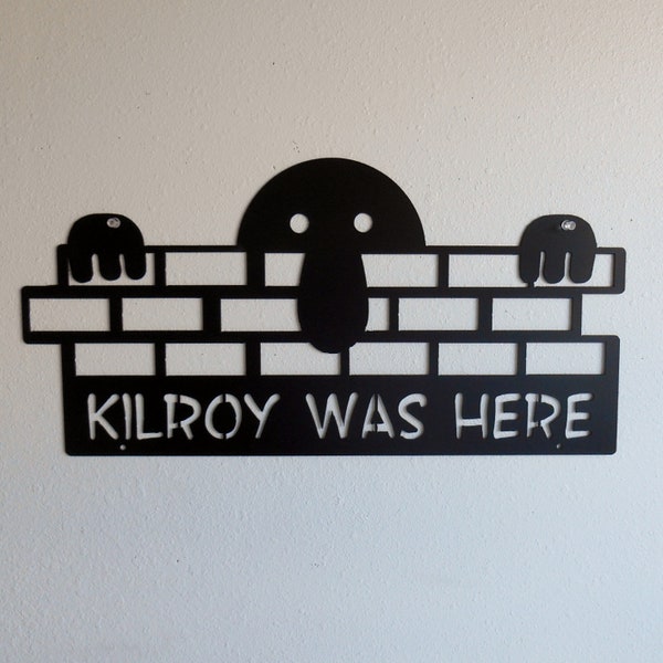 Kilroy was Here,  WWII, Metal art, Wall Décor, Humorous, Quirky, Metal Wall Decoration