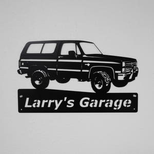 1981-91 Chevrolet K5 Blazer Personalized Man Cave Garage Sign