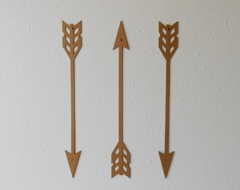 Arrows / Gold / Metal Art / Wall Decor / Set of Three / Home Decor / Arrow head / Archery /  Large sizes