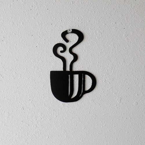 Coffee Cup Wall Art Metal Wall Decoration Kitchen Decor Etsy