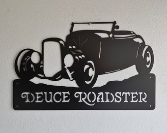 1932 Ford Roadster / Car Sign  /Metal Art / Metal wall decor / Hot Rod / Personalized Metal Sign