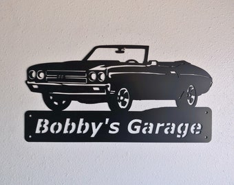 1970 Chevelle Convertible - Personalized Metal Sign- Man Cave- Classic - Muscle Car Art -Garage Sign -Chevelle Art