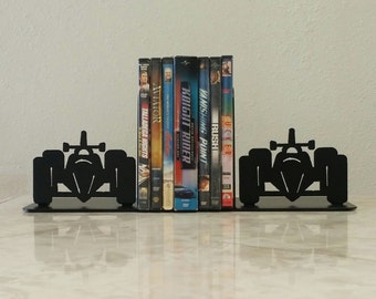 Race Car Indy Metal Art Bookends