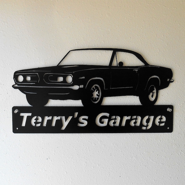 1967 Barracuda Notchback Personalized Man Cave Classic Garage Sign