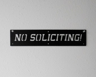 No Soliciting Metal Sign Wall Hanging