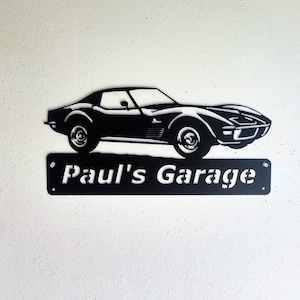 1972 Chevrolet Corvette Personalized Classic Man Cave Metal Sign Garage Art