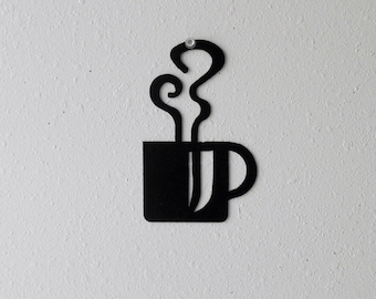 Coffee Mug Wall Art  Metal Wall Decoration