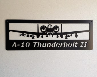 A-10 Thunderbolt II Warthog Hog Aircraft Military Metal Airplane Wall Art USAF