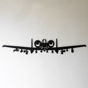 A-10 Thunderbolt II, Warthog, Hog, Aircraft, Military, Metal Silhouette, Wall Decor, USAF