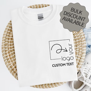 Custom Logo T-Shirt –  Bulk Order Business Logo Tee, Custom Work Uniform Shirt, Company Branding Apparel, Team Shirt with Text, Staff Shirt