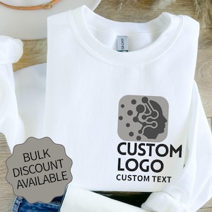 Sweat-shirt ou sweat à capuche avec logo personnalisé - Pull d'équipe personnalisé, nom de l'entreprise, cadeau de marque unisexe en commande groupée