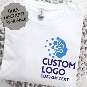 Custom Logo T-Shirt – Personalized Business Branding Tee, Company Uniform Shirt, Printed Work Shirt with Logo and Text, Custom Team Apparel
