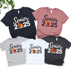 Custom Basketball Senior Shirt – Personalized Basketball Team Tee with Name and Number, Class of 2025 Shirt, Senior Night Basketball Gift