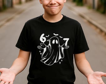 Comfort Colors Halloween 67 Ghost Shirt – Spooky Season Meme Sweatshirt, Vintage Ghost Hands TikTok Viral Trendy Shirt for Teens & Youth
