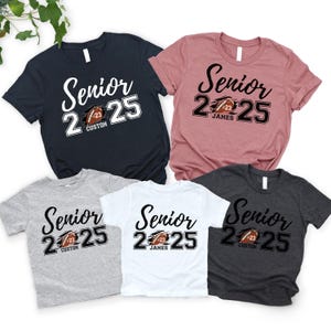 Custom Senior Football Shirt – Personalized Football Tee with Name and Number, Class of 2025 Shirt, Game Day and Graduation Football Gift