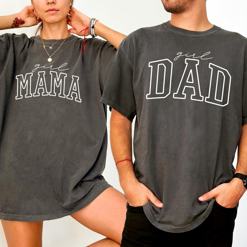 Comfort Colors Girl Dad Shirt – Father’s Day T-Shirt, Varsity Dad Tee with Script Girl, Gift for Dad from Daughter 画像 8