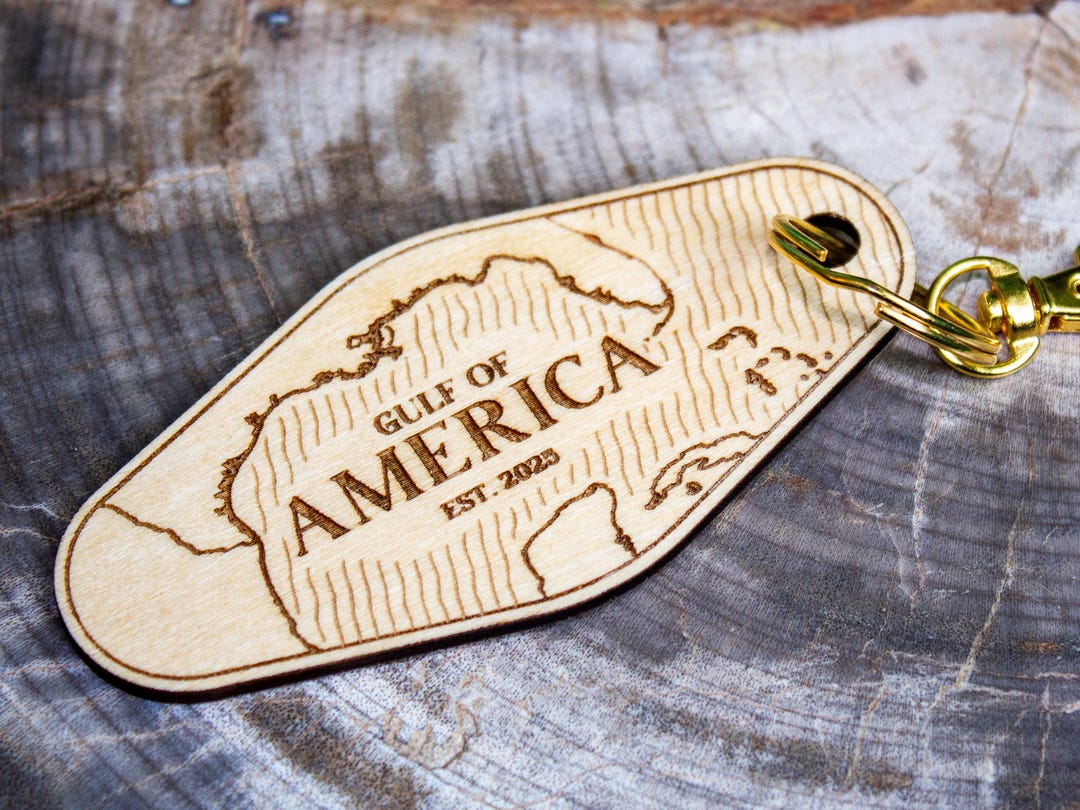 Gulf of America Keychain – Reeling in Freedom | Natural Maple Wood - Etsy