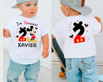 I'm Twodles Custom Mickey Birthday Boy Shirt, Disney Birthday Kids Shirt, Mickey Mouse Birthday Toddler Shirt, Personalized Birthday Gift