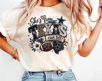 Comfort Colors® She's From Texas I can Tell T-Shirt,Southern Cowgirl Graphic Tee, Texas Pride Tee, Lone Star Gift