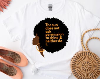 Afro Woman Silhouette Empowerment Shirt: BLM MLK Inspirational Graphic Tee