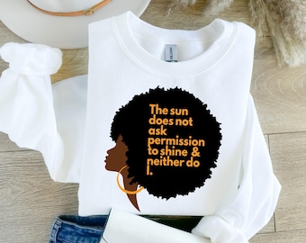 Afro Woman Silhouette Empowerment Sweatshirt: BLM MLK Inspirational Graphic Hoodie