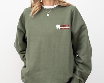 Dentist Custom Sweatshirt, Dentist Personalized Sweatshirt,Cute Tooth Sweater, Dental Assistant Sweater,Dental Sweater,Dentist Tooth Sweater