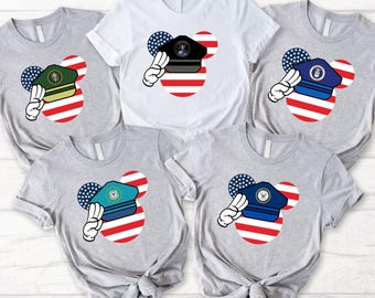 Disney Military Shirt, Military Mouse Shirt, Military Mickey Shirt, Airforce and Marine Mickey, Army Mickey, Navy&Coastal Guard Mickey Tee