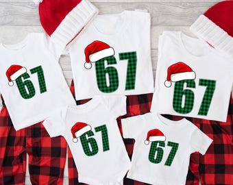 67 Buffalo Plaid Christmas Shirt: Six Seven Christmas Shirt, 6 7 Meme Shirt, 67 Christmas Shirt, Merry Christmas, Christmas Pajamas