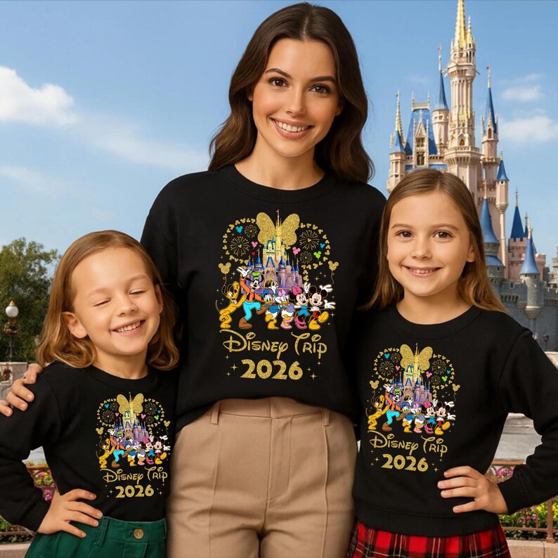 Disney Vacation Family Vacation 2026 Matching Sweatshirt, Disney Trip 2026 Hoodie, Disneyland Sweater, Disney Couple Hoodie, Disneyworld image 2