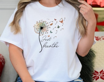 Just Breathe Dandelion Shirt: Yoga Meditation Relax Tee