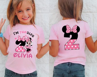 I'm Twodles Pink Minnie Birthday Shirt, Minnie Mouse Party, Disney Birthday Shirt, 2ND Birthday Shirt, Disneyland Trip,Birthday Princess Tee